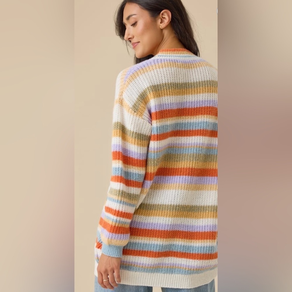 Altar'd State Grace Striped Multicolor Women's Cardigan Sweater NWT - Picture 2 of 5